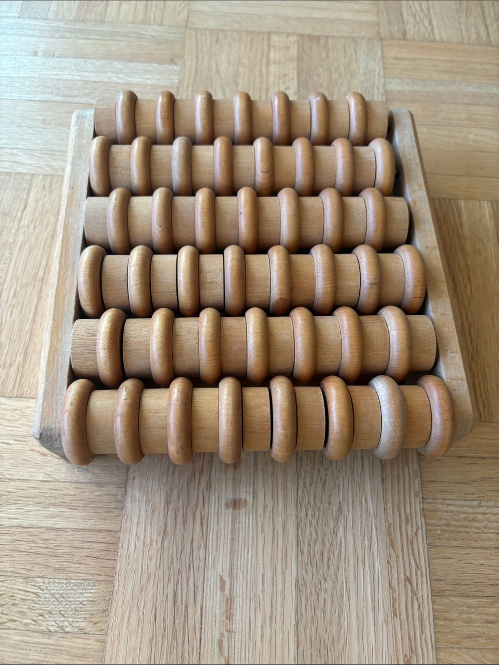 Wooden Foot Roller Massager - Natural Brown
